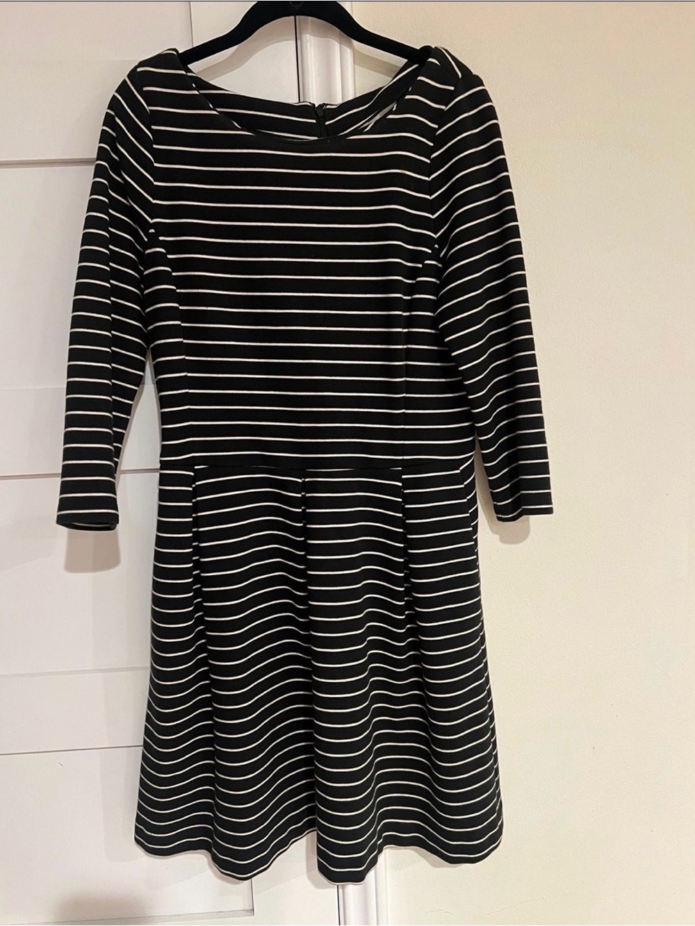 Banana Republic Black and White Striped Women’s Fit-and-Flare Dress